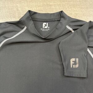 FootJoy base layer shirt men's large black logo active performance stretch golf